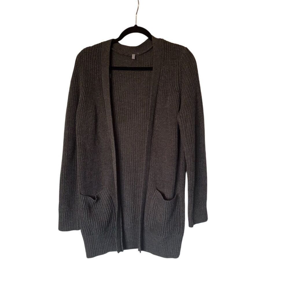 Unrated Women's XL Dark Gray Knit Cardigan with Pockets